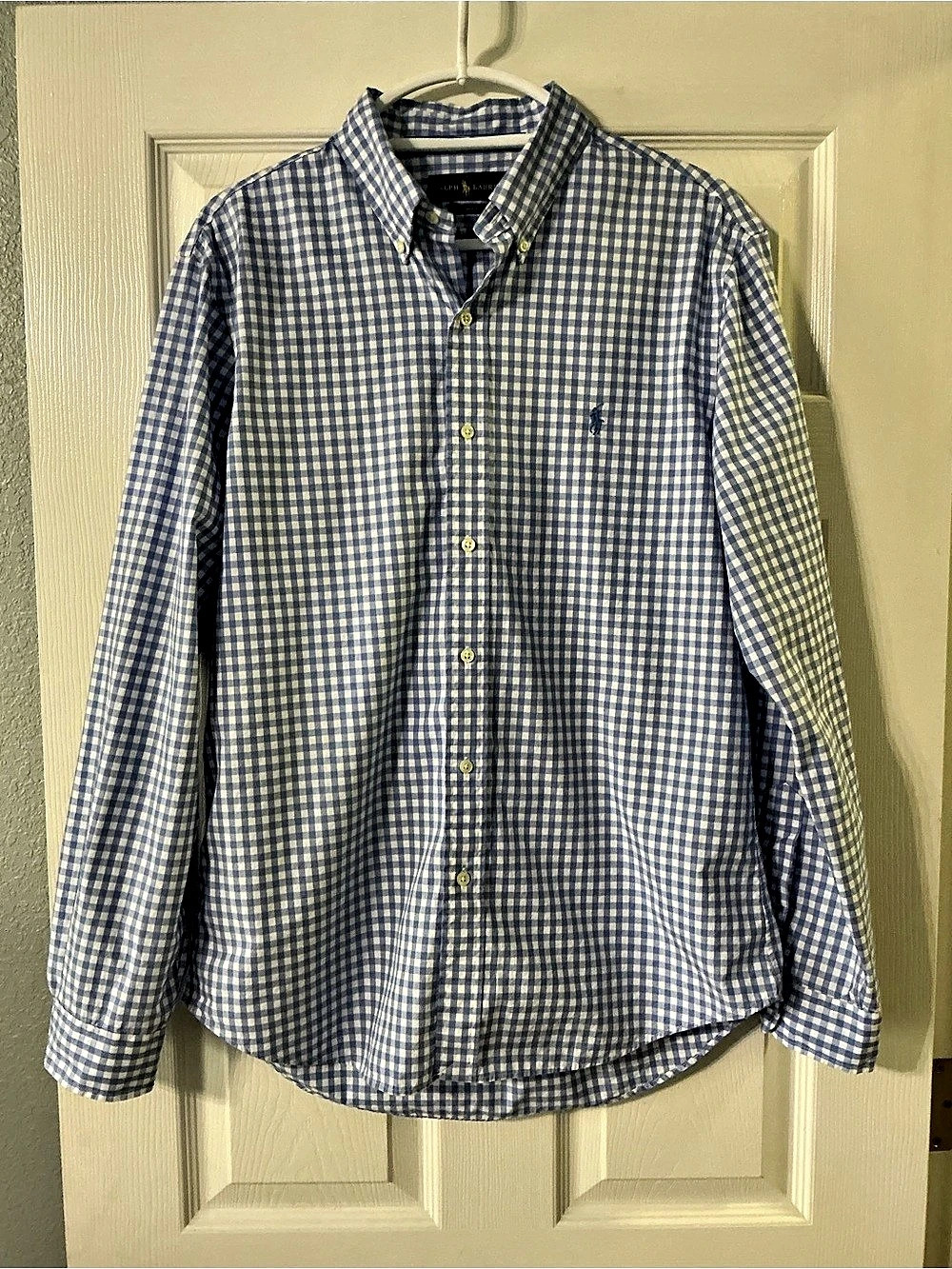 Polo Ralph Lauren Slim Fit Button-Up Shirt in Blue & White Gingham